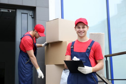 Removal van moving items with a complaints form overlay