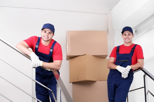 Removal van team using safety planning before a move in St Johns Wood