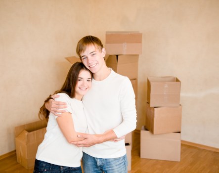 Stacked storage boxes organized for decluttering and long-term storage