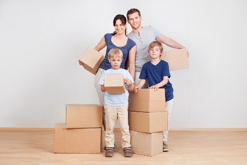 Professional moving truck loaded with household items in Stjohnswood