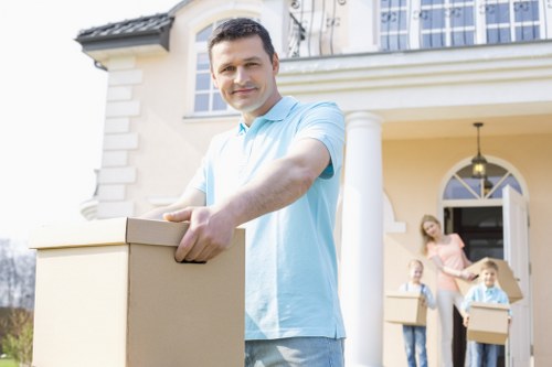 Professional removal van service in a London residential area